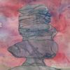 'Brimham Rocks, The Idol' Silk Collage + Charcoal 